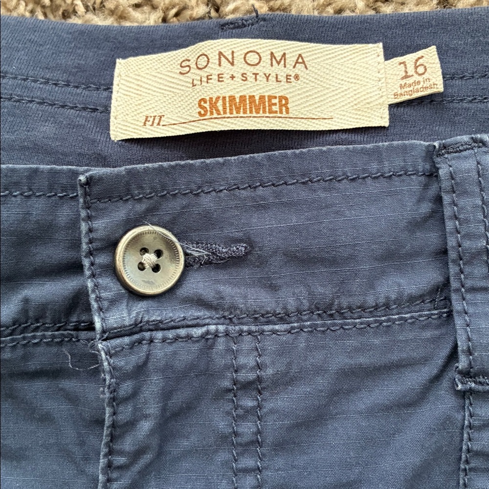 Sonoma Skimmer Capris Pants Blue Plus SZ 16 - Picture 3 of 6